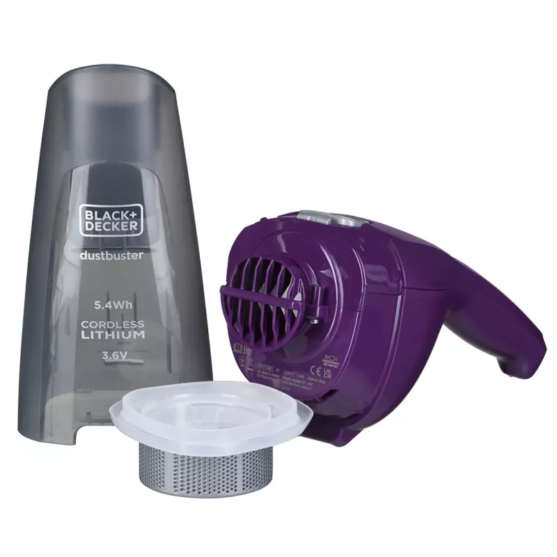 Juoda & Decker NVC115W rankinis dulkių siurblys Pilkas, Violetinis, be maišelio