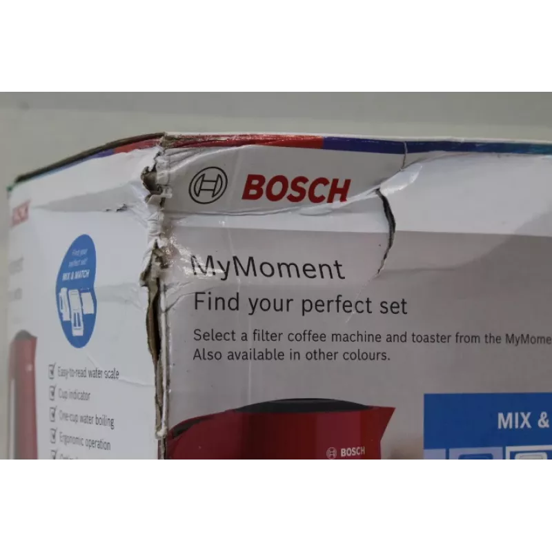 IŠPARDUOTA. | Bosch virdulys | TWK2M164 MyMoment | Elektrinis | 2400 W | 1,7 L | Plastikas | 360° sukamas pagrindas | Raudonas | PAŽEISTA PAKUOTĖ