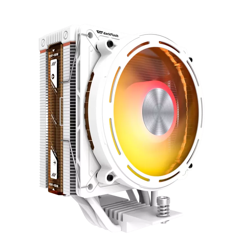 CPU aušintuvas Darkflash E400 (baltas) — Aktyvus oro aušintuvas, bokštinė konstrukcija, vieno ventiliatoriaus konfigūracija