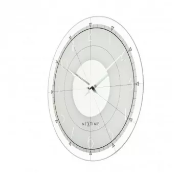 NeXtime klok 8125 Fancy Round, Ø43 cm, Sieninis, Balta/Sidabrinė