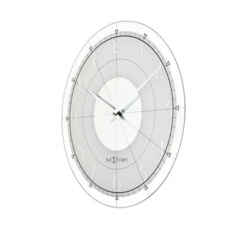 NeXtime klok 8125 Fancy Round, Ø43 cm, Sieninis, Balta/Sidabrinė