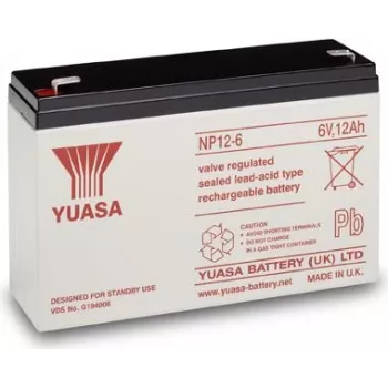 Yuasa NP12-6 - 12000 mAh - sandari švino rūgšties baterija (VRLA) - 6V - 2,05 kg - 50 x 151 x 94 mm (NP12-6)