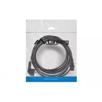 Maitinimo laidas LANBERG CA-C13C-11CC-0050-BK — 5 m, C13 jungtis į CEE7/7, kampuota C13