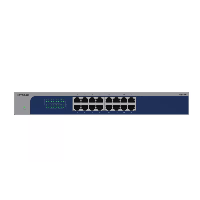 NETGEAR GS516-300EUS tinklo komutatorius Nevaldomas Gigabit Ethernet (10/100/1000) Pilkas