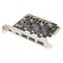 PCIe kortelė Digitus 2x USB-C 3x USB A