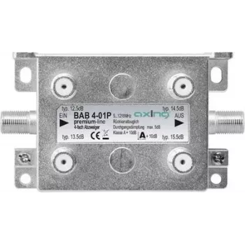 axing BAB 4-01P - kabelių skirstytuvas - 5 - 1218 MHz - pilka - A - F - 93 mm