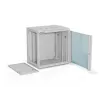 Sieninė 19 colių spinta Alantec 12U 600x450 mm, vienos stiklinės durys, nuimamos galinės ir šoninės plokštės, rakinamos, 4 montavimo bėgeliai, pilka, plokščia pakuotė