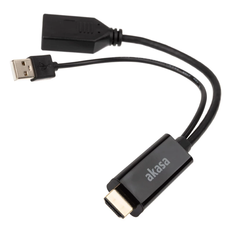HDMI į DisplayPort adapterio kabelis Akasa AK-CBHD24-25BK