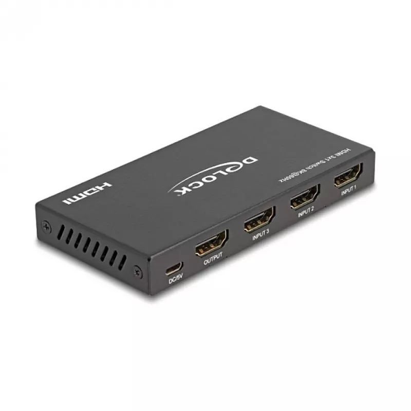 DeLOCK HDMI jungiklis 3 x HDMI į 1 x HDMI išėjimas 8K 60 Hz