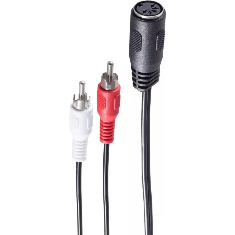 Garso kabelis ShiverPeaks BS10501 0,2 m DIN (5 kontaktų) 2 x RCA juodas