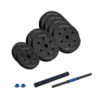 REBEL ACTIVE Reguliuojamas bituminis hantelis su jungtimi 1x20kg