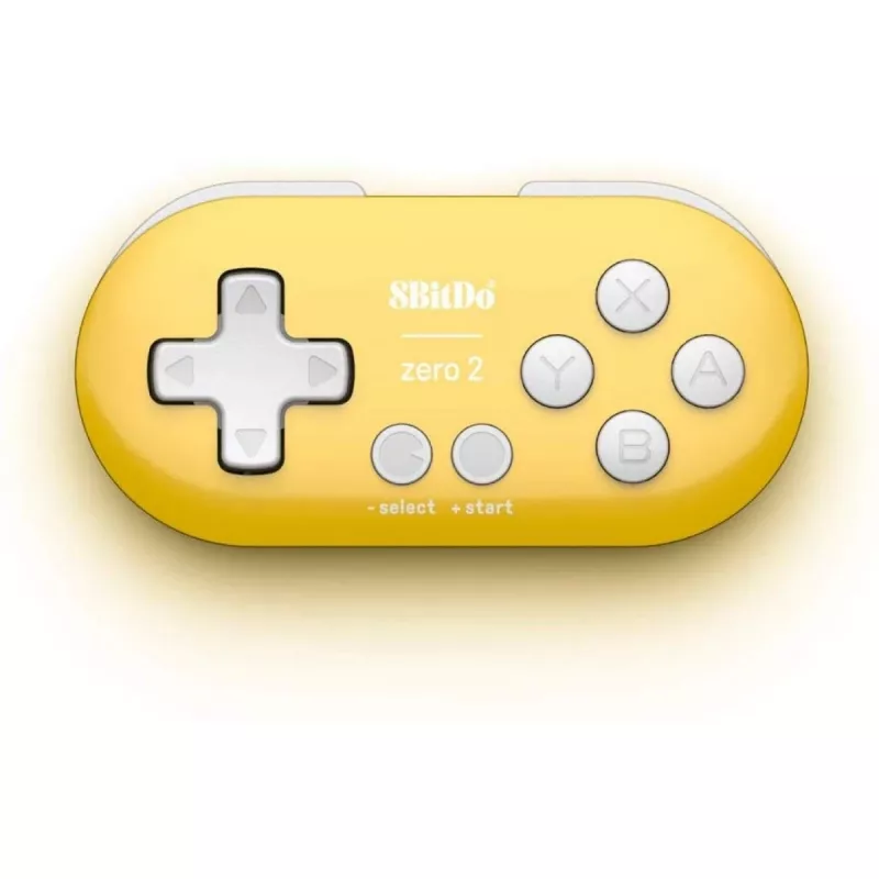 Belaidis žaidimų valdiklis 8BitDo Zero 2 Geltonas — Bluetooth, kompaktiškas kišeninis dydis, RET00221