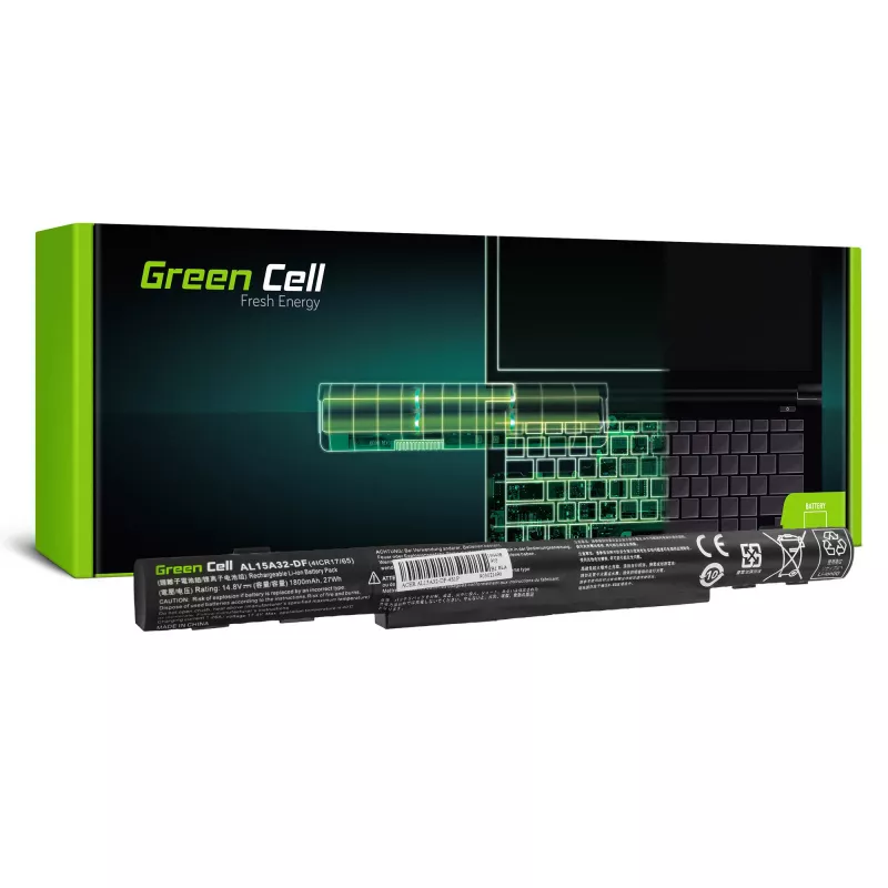 Baterija Green Cell AC68, skirta Acer E5-573, E5-573G, E5-573TG, V3-574, V3-574G, TravelMate P277