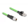 DeLOCK M12 kabelis X koduotas 8 kontaktų kištukas į RJ45 kištuką PUR (TPU) 1 m
