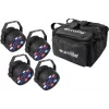 LED PAR šviestuvų rinkinys EUROLITE 4x LED PARty Spot (modelis 20000539) su minkštu krepšiu