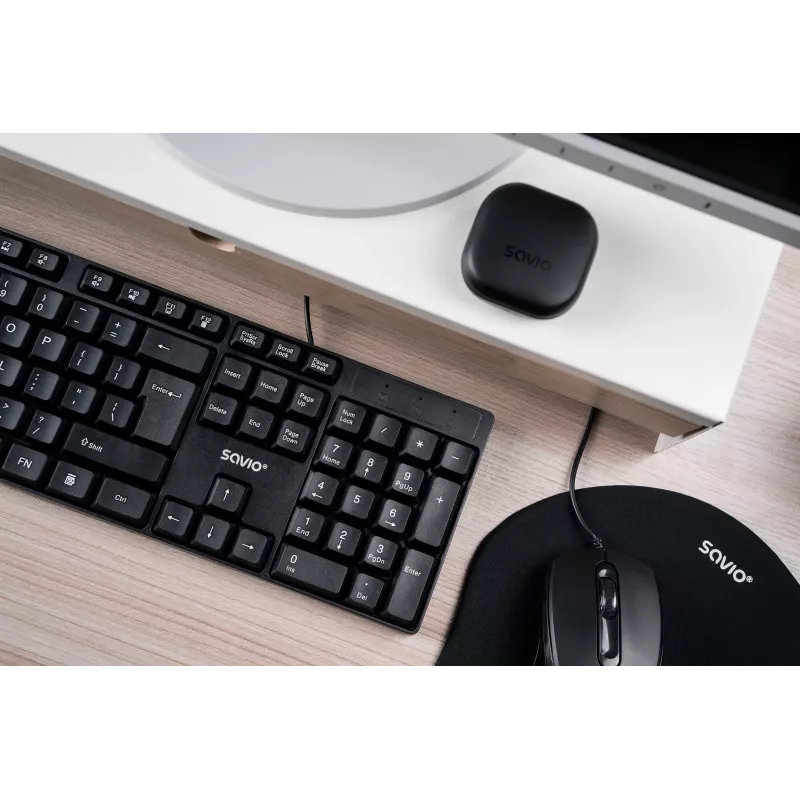 Savio KB-01 klaviatūra Namams/Biurui USB QWERTY US anglų Juoda