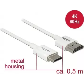 HDMI laidas DeLOCK 85141 0,5 m HDMI Type A Type C Baltas