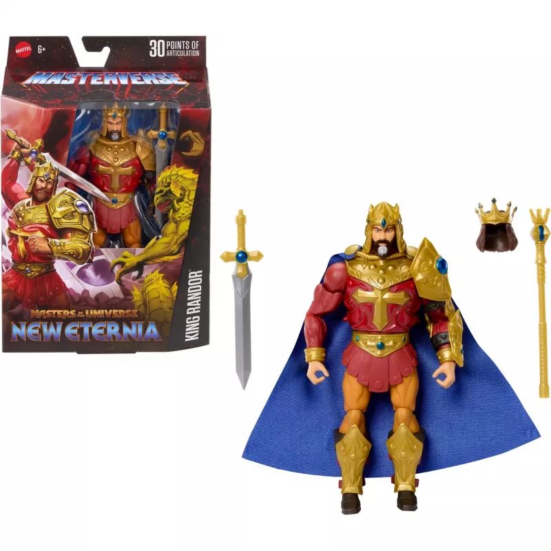 Veiksmo figūrėlė MATTEL Masterverse King Randor JBP79 — kolekcinė pozavimui tinkama figūrėlė