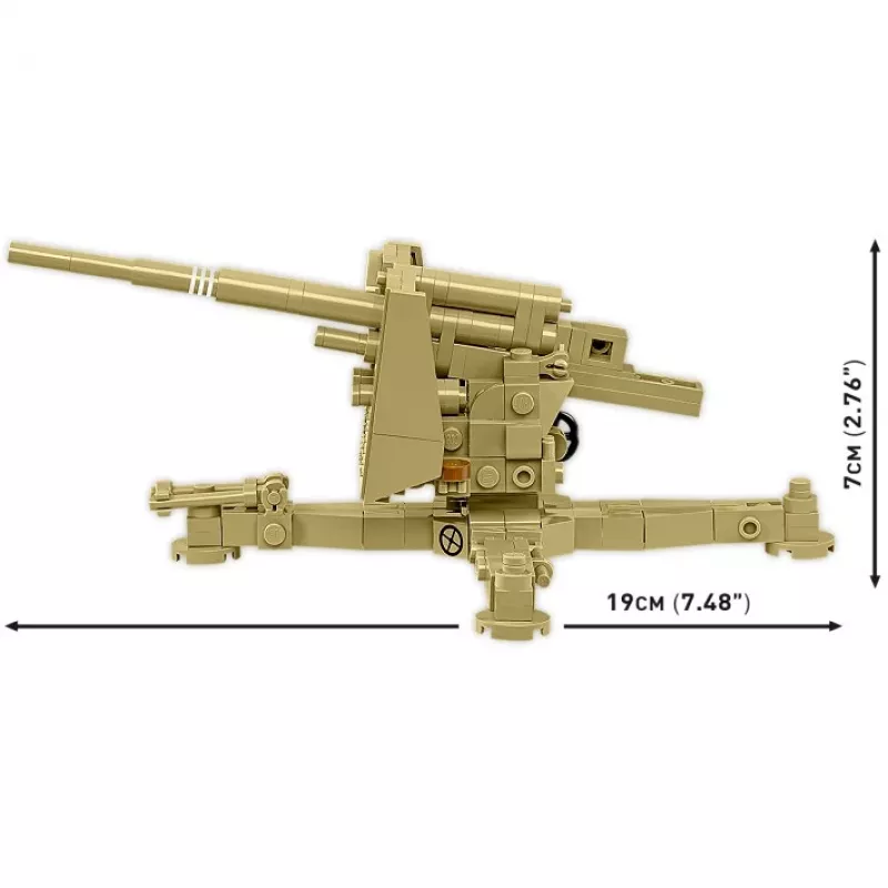 Cobi kaladėlių modelio rinkinys 8,8 cm Flak 18 — 232 detalės, mastelis 1:35