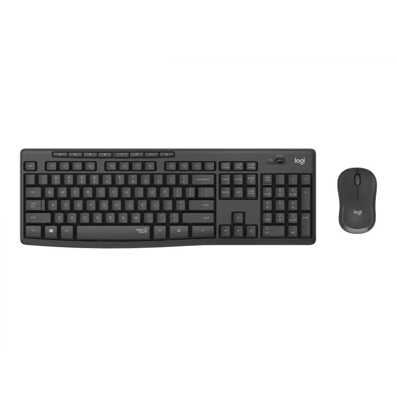 Logitech MK295 Silent - klaviatūros ir pelės rinkinys - belaidis - 2,4 GHz - grafito spalvos - vengriškas išdėstymas