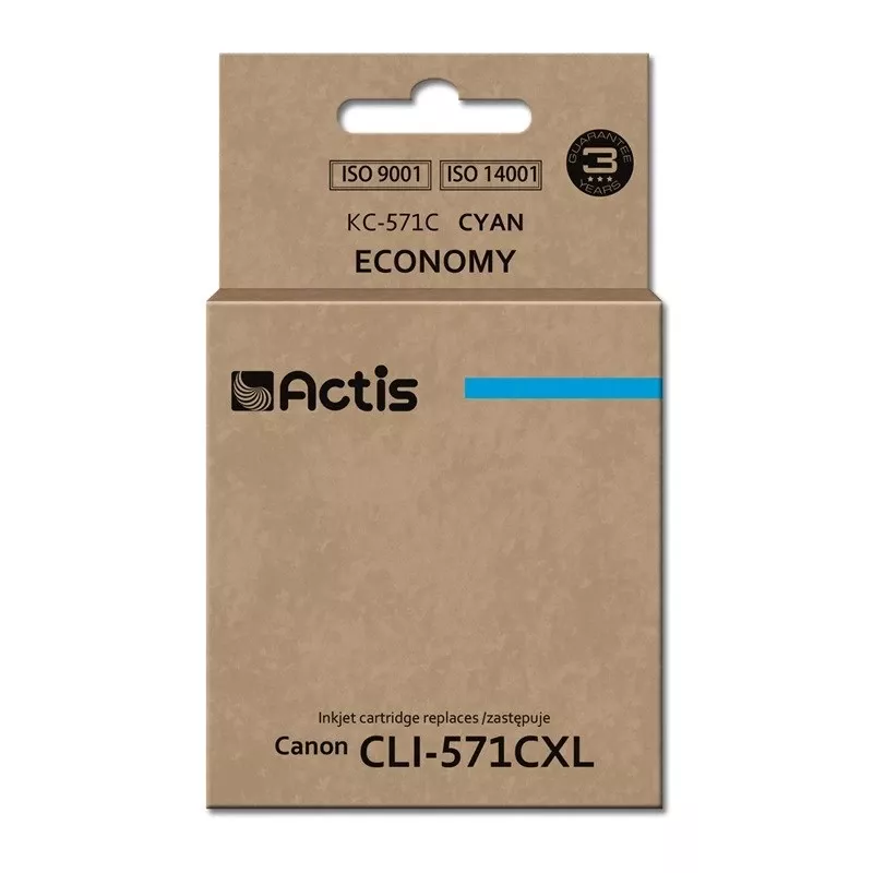 Actis KC-571C rašalas (pakaitalas Canon CLI-571C; Standartinis; 12 ml; žydras)