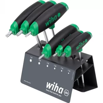T formos rankena TORX / šešiabriaunių raktų rinkinys wiha 45623 ComfortGrip 6 vnt. — T formos rankenos atsuktuvai TORX ir šešiabriauniams