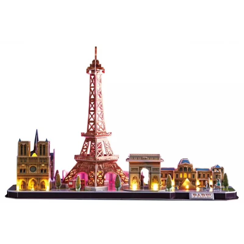 3D Puzzle CubicFun City Line Paris LED 115 vnt.