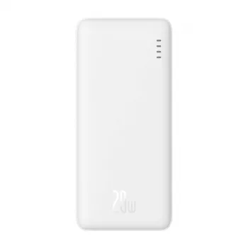 Baseus Airpow ličio polimerų išorinė baterija 10000 mAh 20 W Balta