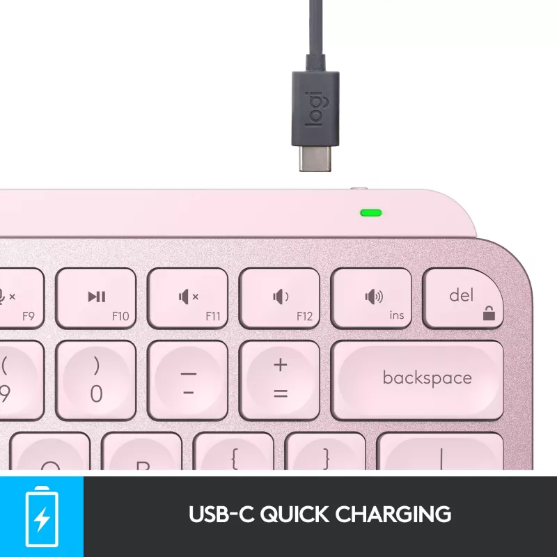 Logitech MX Keys Mini Minimalist Wireless Illuminated klaviatūra - ROSE - CENTRAL (DE)