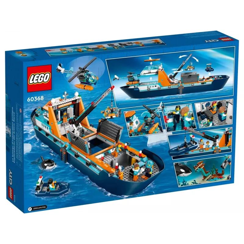Konstravimo žaislas LEGO City Arkties tyrinėjimo laivas 60368 — 815 dalių, 7+ metų, yra 4 minifigūrėlės