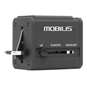 Pasaulinis kelioninis adapteris 2 USB (100-240 V – 2x0,5 A)
