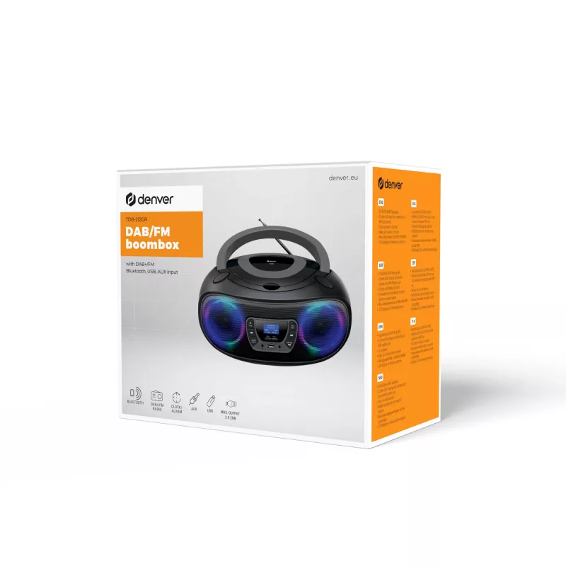 Asmeninis CD grotuvas Denver TDB-212GR Pilkas 3,6 W DAB+ FM