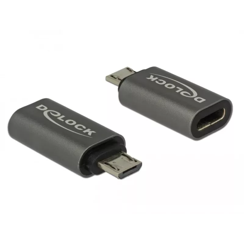 DeLOCK – USB adapteris – USB-C (W) į Micro-USB Type B (M) – USB 3.1 Gen 1 – 2,8 cm – antracito (65927)