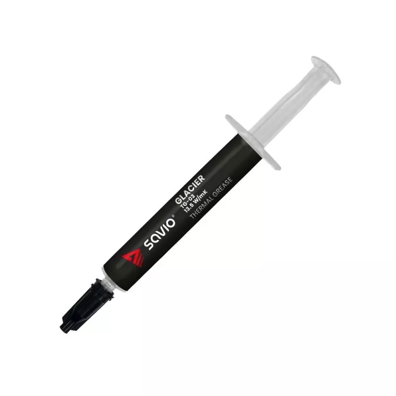 Termo pasta SAVIO TG-03 1 g — 13,5 W/m·K, pilka, su aplikatoriumi ir mentele