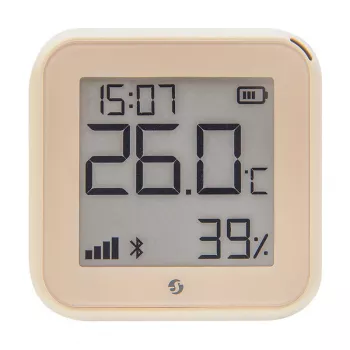 Temperatūros ir drėgmės jutiklis Shelly H&T Gen3 WiFi — kompaktiškas belaidis aplinkos jutiklis (Mocha)