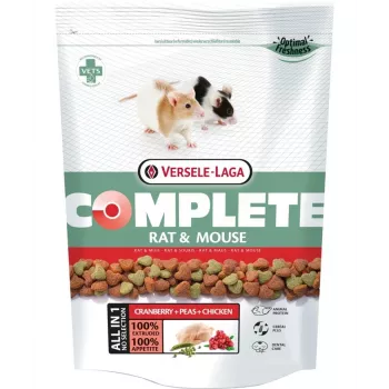 Sausas žiurkių maistas VERSELE-LAGA Rat Complete 500 g — subalansuota suaugusių žiurkių mityba, 15% baltymų, 6% riebalų