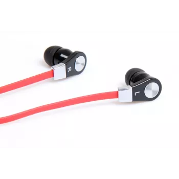 MAGICSOUND DS-2 - STEREO AUSINĖS SU MIKROFONU, JUODOS-RAUDONOS