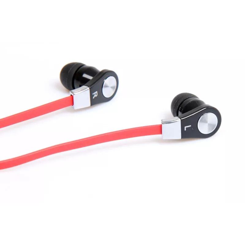MAGICSOUND DS-2 - STEREO AUSINĖS SU MIKROFONU, JUODOS-RAUDONOS