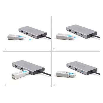 DeLOCK prievadų blokatorius USB Type-C 10 prievadų mėlynas