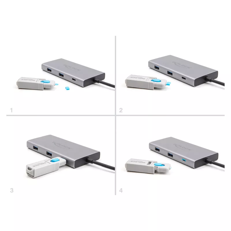 DeLOCK prievadų blokatorius USB Type-C 10 prievadų mėlynas