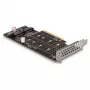DeLOCK PCI Express x8 plokštė su 2 vidiniais NVMe M.2 Key M lizdais, naudojanti bifurkaciją, žemo profilio