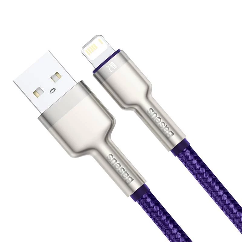 USB-A į Lightning laidas Baseus 1 m — USB duomenų laidas, violetinis
