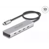 DeLOCK USB Type-C šakotuvas 10 Gbps 4 prievadai aliuminis pilkas