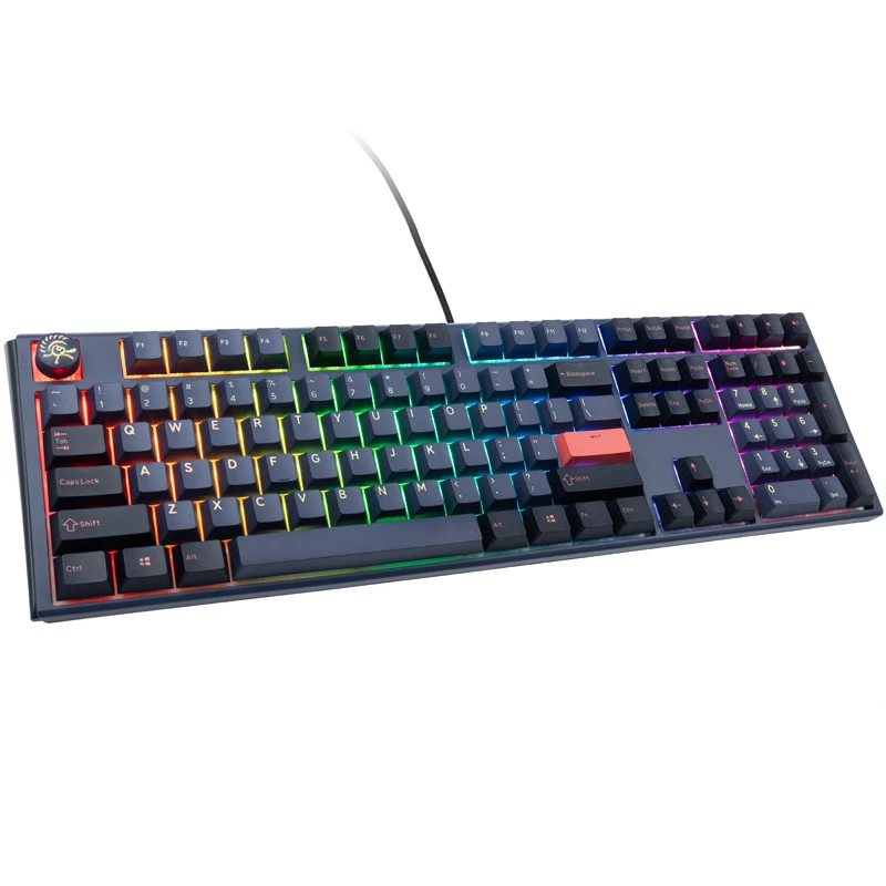 „Ducky One 3“ klaviatūra, žaidimų, USB, mėlyna