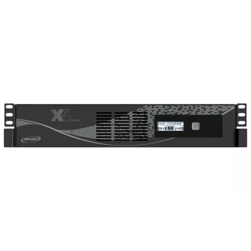 Stovo tipo UPS Infosec X4 2000 RM Plus 2 kVA / 1200 W, 10 F tipo lizdų, LCD, linijinės sąveikos