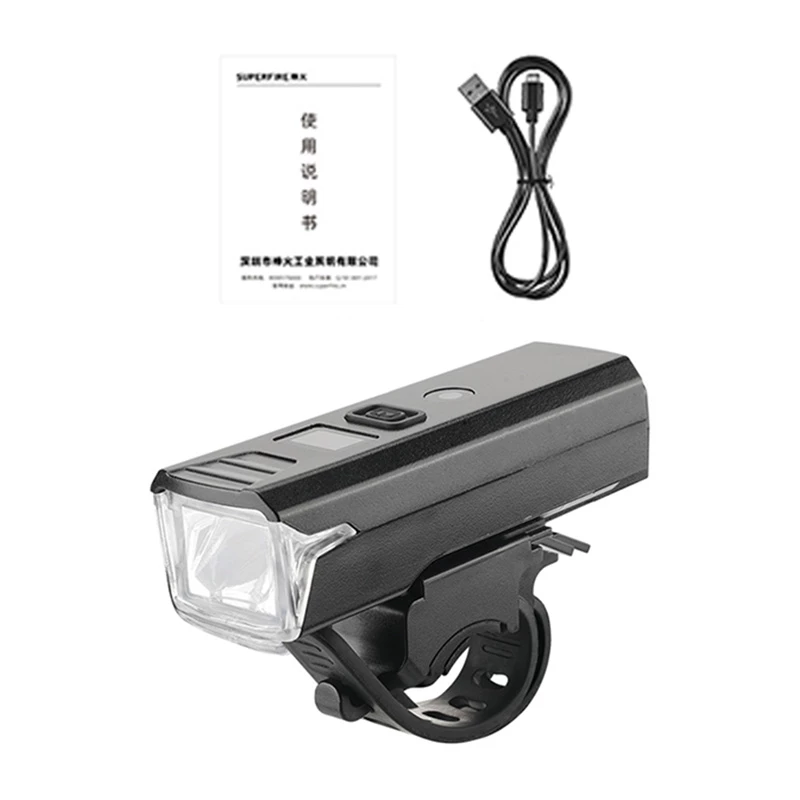 Dviračio LED priekinis žibintas Superfire D6 (modelis BL56-B) — kompaktiškas įkraunamas dviračio žibintas