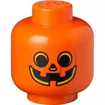 LEGO Storage Head moliūgas, mažas, dėžutė oranžinė/juoda
