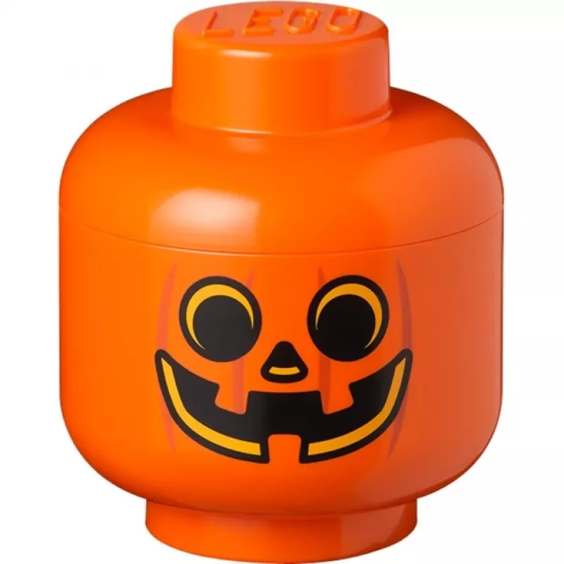 LEGO Storage Head moliūgas, mažas, dėžutė oranžinė/juoda