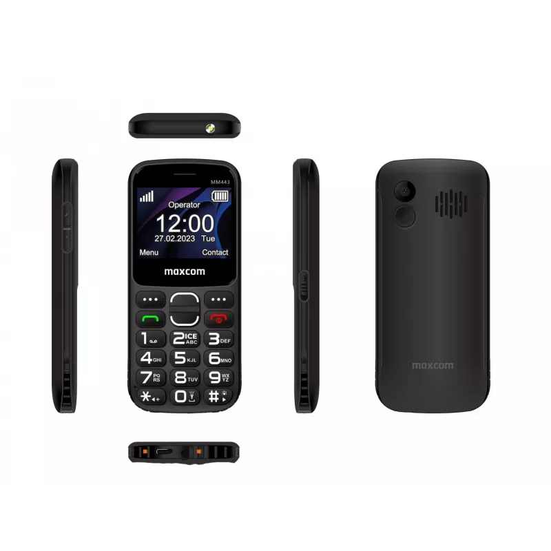 Maxcom Comfort MM443 S su įkrovimo stotele juoda/juoda