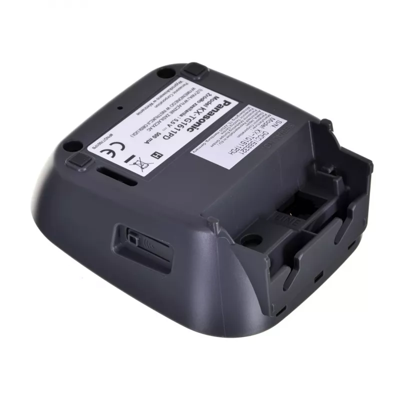DECT telefonas Panasonic KX-TG1611, juodas, 1,9 GHz, 1,25 colio ekranas, iki 15 h pokalbių, 50 kontaktų telefonų knyga